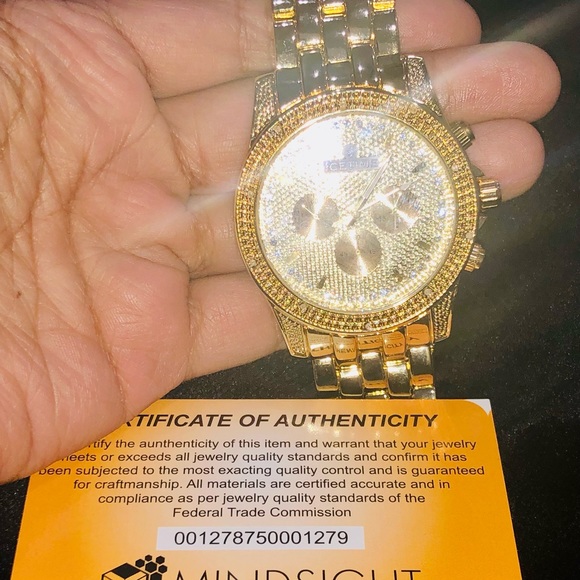 REAL DIAMOND ICETIME WATCH 1/4ct w/authenticity - Picture 4 of 8